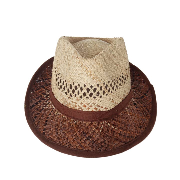 Le comptoir de la plage - Wholesale Straw Hat - Women's - Handcrafted hat from Madagascar Borsalino Bicolore2