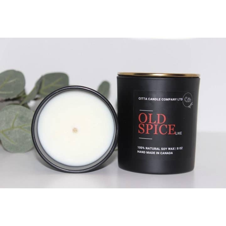 OLD SPICE 8 Oz Soy Wax Candle: Refreshing & Relaxing Scent for wholesale by Citta Candle Company Ltd.