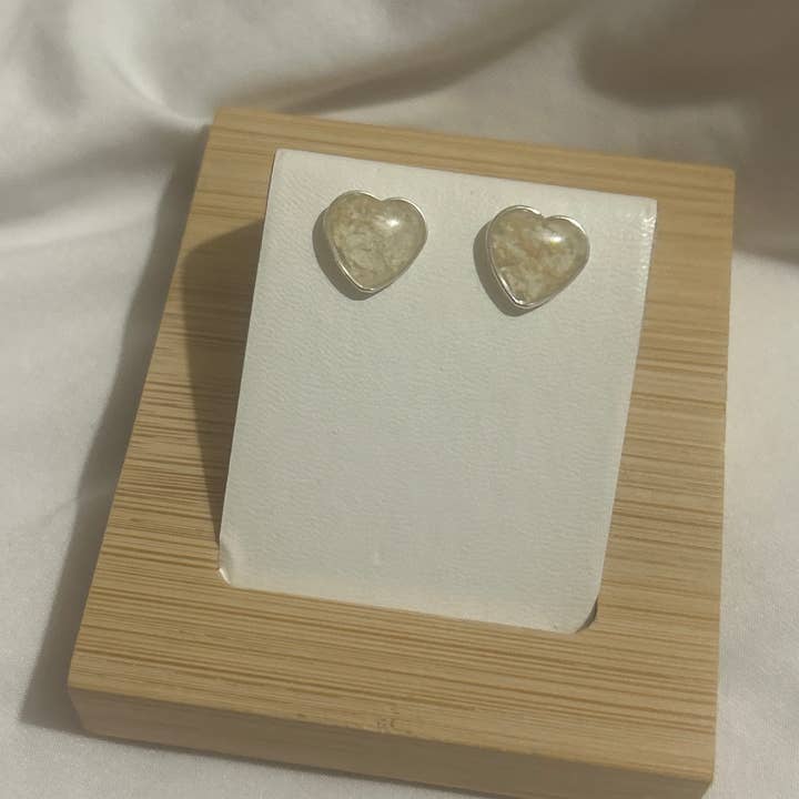 Crushed Daisy Heart Necklace for wholesale by Chloe May Creations