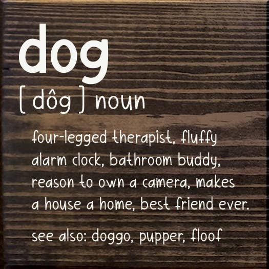 SAWDUST CITY – Engroshandel Skilt – Hund [hund] navneord - Firbenet terapeut, blødt træskilt6