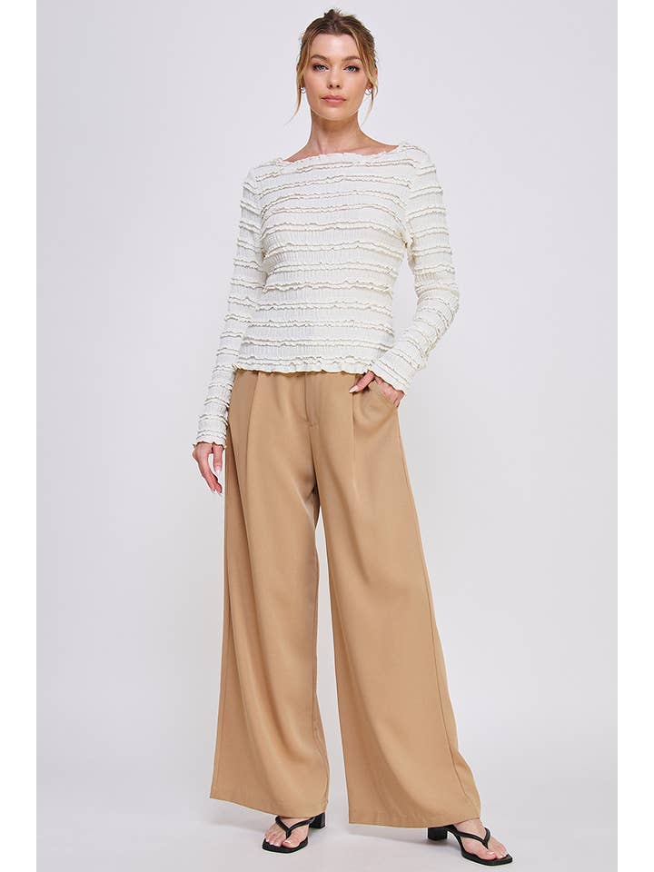 Allie Rose - Wholesale Pants - Women's - Pleat Front Drapey Twill Trouser Pant8