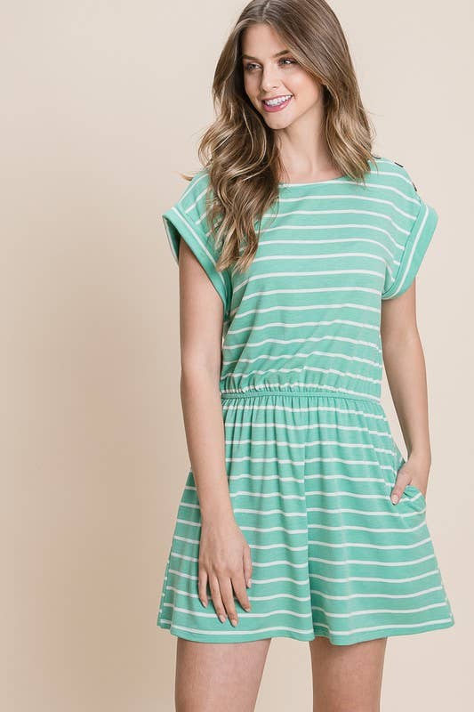Emerald Collection - Wholesale Romper - Women's - ETK-8390-PL Plus Size Striped Romper5