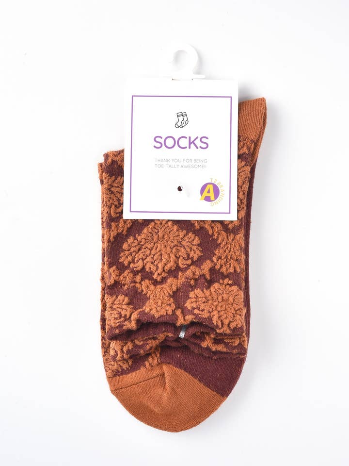 Funkyrel® Atzbranding Limited - Wholesale Socks - Women's - Rufia – Capsule Textured Jacquard Crew Socks4