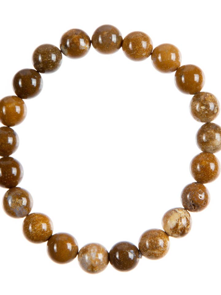 Yellow Agate Stone Stretch Bracelet B3592-8MM for wholesale by Ole