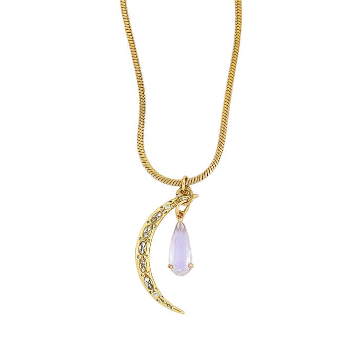 Opalite Crescent Necklace for wholesale by Rune and Light