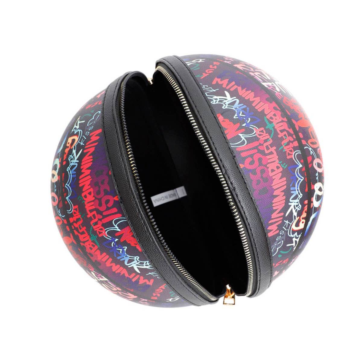 PinktownUSA - Wholesale Crossbody Bag - Women's - Purple and Black Graffiti Basketball Bag2