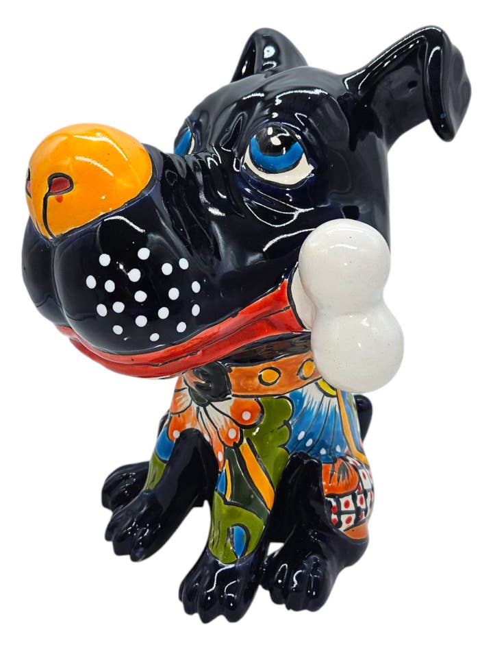 DOG WITH BONE SITTING for wholesale by Pottery Express