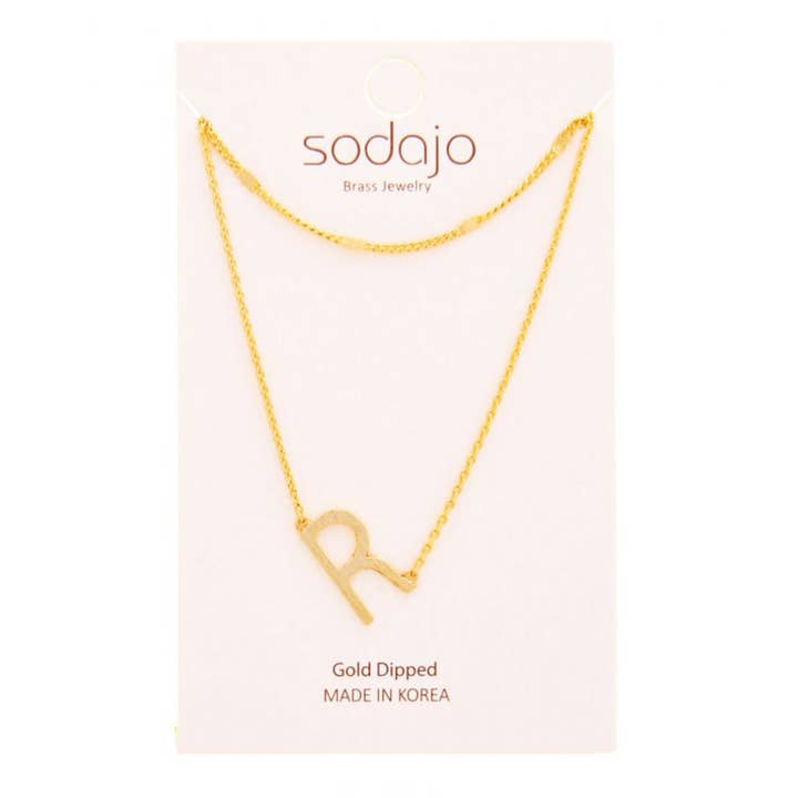 JOIA ACCESSORIES - Wholesale Pendant/Charm Necklace - SODAJO MULTI LAYERED LETTER NECKLACE, JBN 15913
