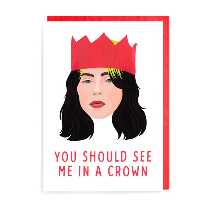 URGHH Card Co. - Wholesale Christmas Card - Billie Eilish Christmas Crown Card