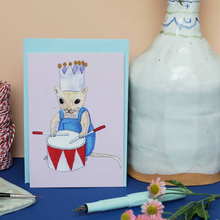 Postcard Mouse Drum for wholesale by Wonder Of Today