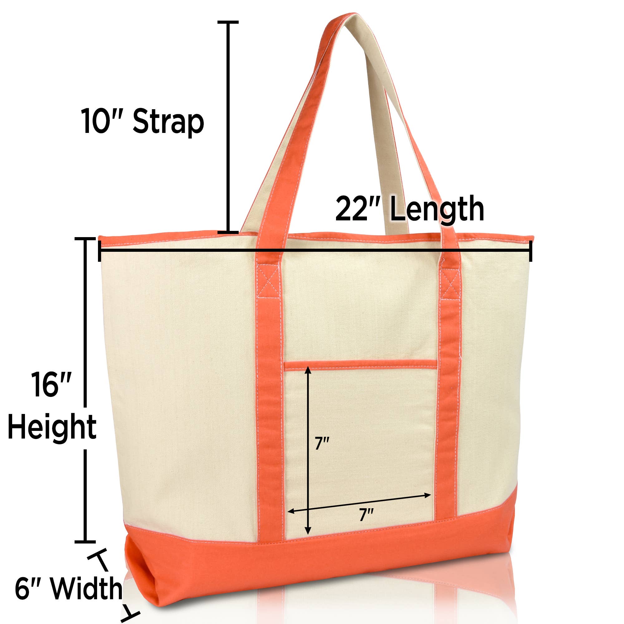 Dalix - Wholesale Tote Bag - Women's - DALIX 22" Open Top Heavy Duty Deluxe Tote Bag Outer Pocket31