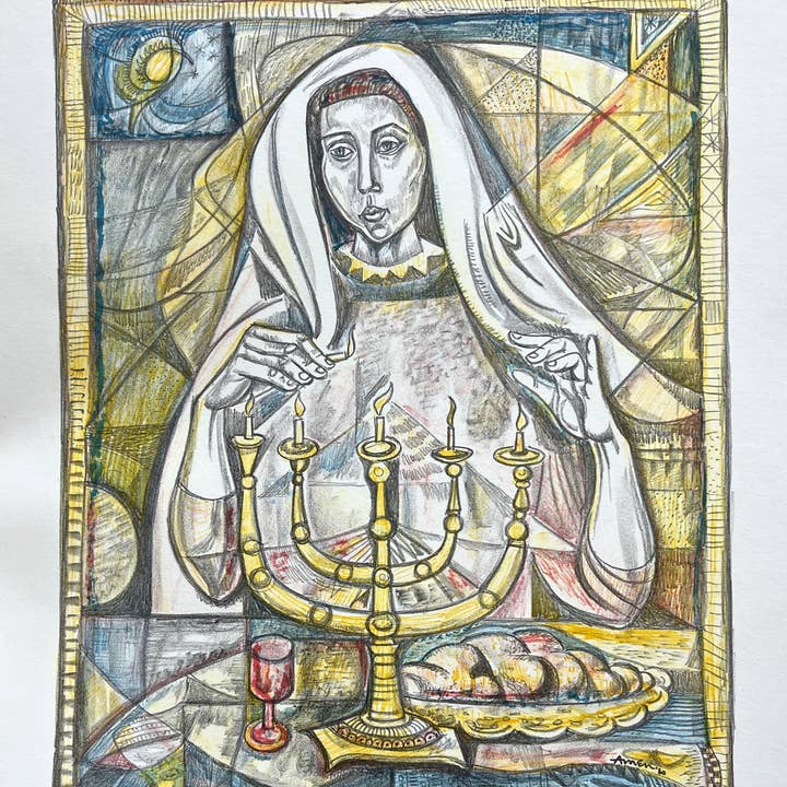 Irving Amen Sabbatsvälsignelse Tefat Signerat Religiöst Konstverk för wholesale av Deluxe Fine Art