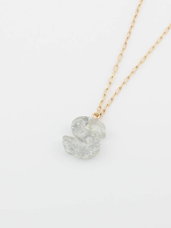 KN8194 Assorted 16 Piece Silver Acrylic Initial Necklace Pack for wholesale by MiMi Wholesale