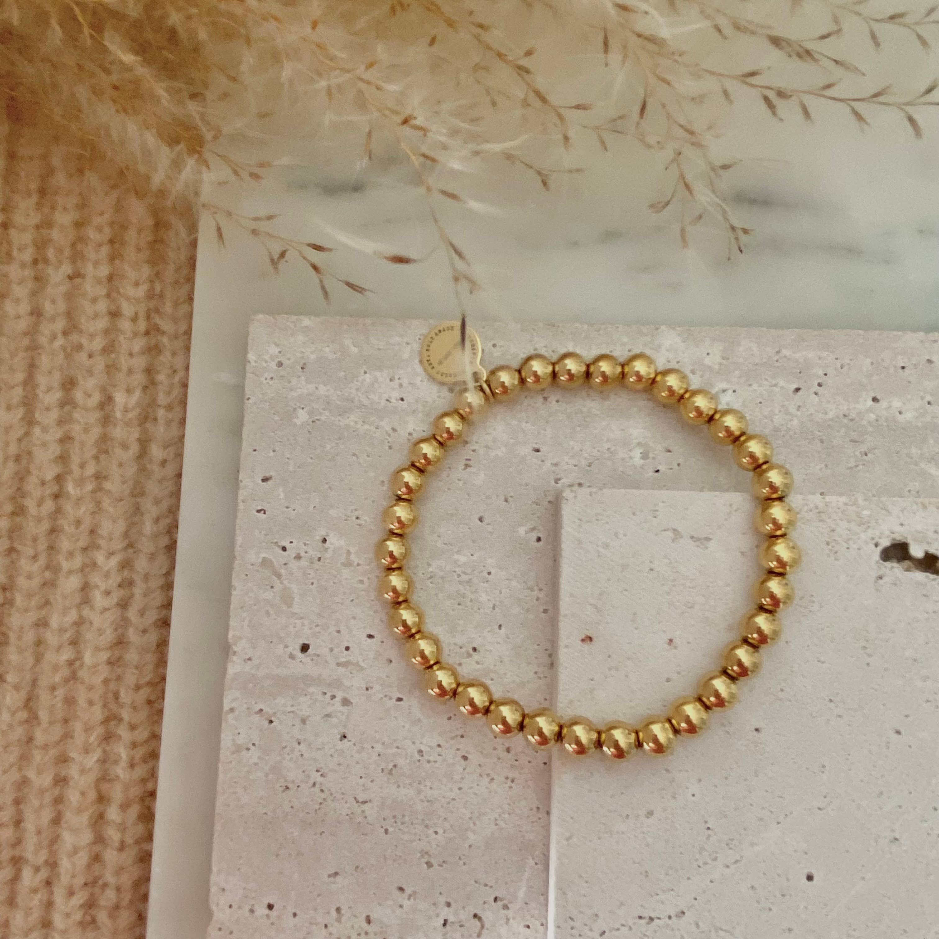 Amady Jewelry - Wholesale Beaded Bracelet - Gold Beaded Bracelet 18k gold plated stainless steel beads6