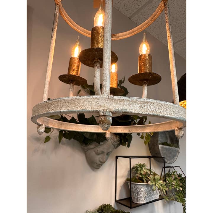 Vagabond Vintage - Wholesale Paper Lantern/Lamp - Rust Iron Dining Table Lamp