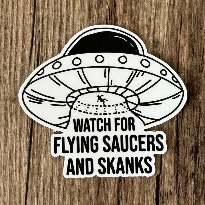 Autocollants découpés Skank & Alien UFO pour ordinateurs portables et cadeaux pour la vente par S&Y Brand Paper co.