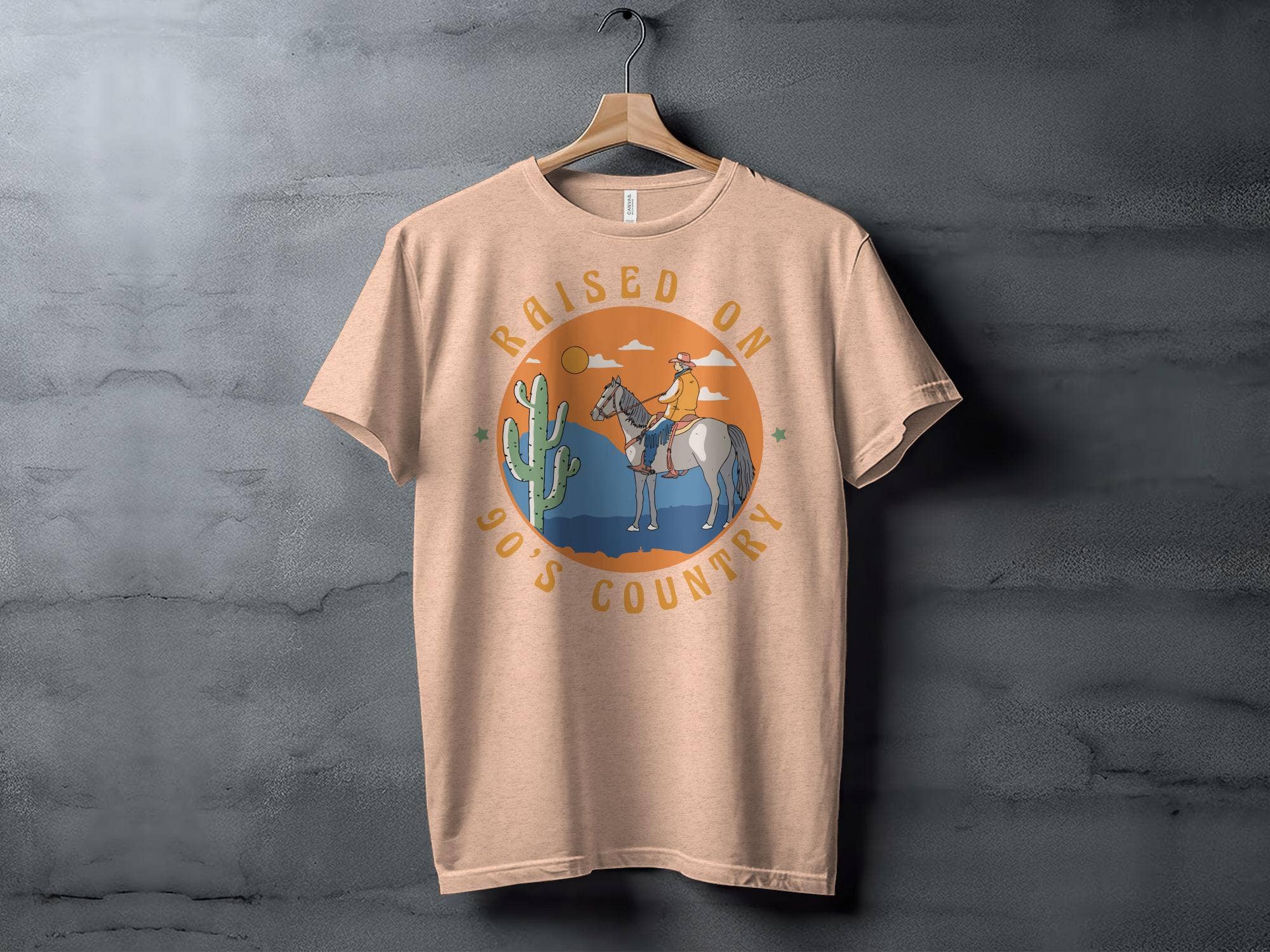 FreakyTeeFactory - Wholesale Screen Printed T-Shirt - Women's - Vintage 90's Country Raised Graphic Tee, Western Cowboy & Horse T-Shirt, Retro Style Shirt29