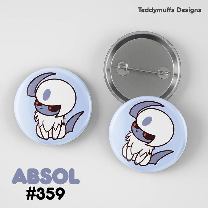 Absol Button Pin | Pokemon | Pokémon for wholesale by Teddymuffs Designs