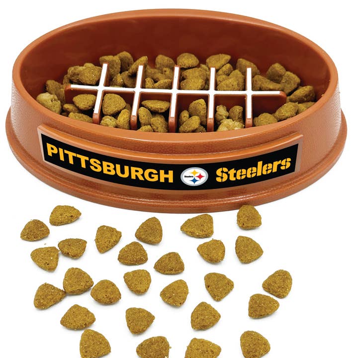 PITTSBURGH STEELERS FOOTBALL SLOW FEEDER BOWL for wholesale by Pets First