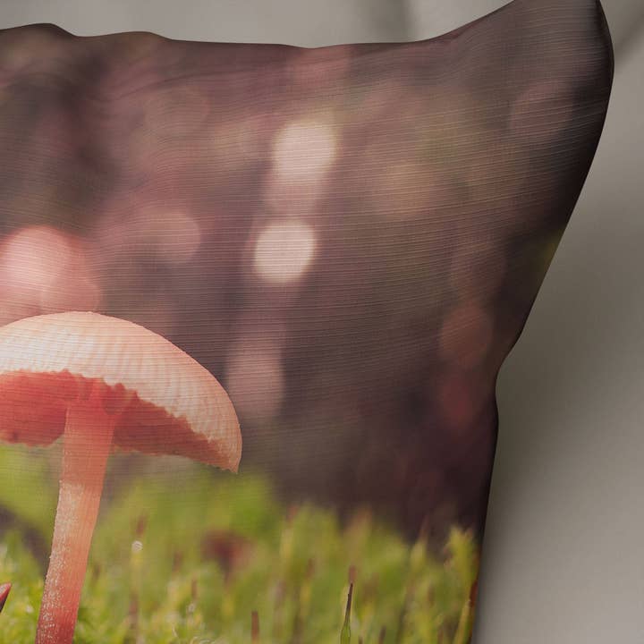 Woodland Pillow Cover, Fairy Forest Decor, Tiny Mushroom for wholesale by lostkatphoto