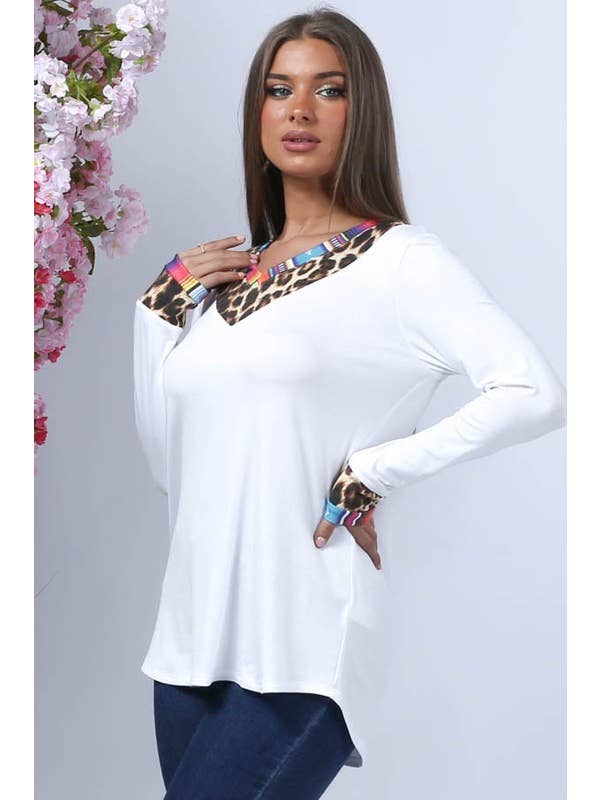 Avery - Wholesale Tunic - Women's - AV1144-SELENA SERAPE-LEOPARD PRINT V NECK TOP11