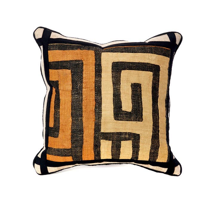 Swahili | AFRICAN MODERN - Wholesale Throw Pillow Cover - 14" Criss-Cross Congo Raffia Pillow Cover