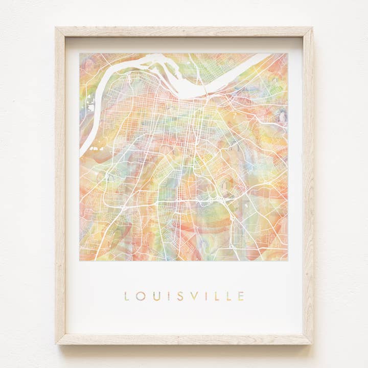 Louisville Kentucky Pride Rainbow Aquarelkaart KUNSTDRUK voor wholesale door Turn-of-the-Centuries