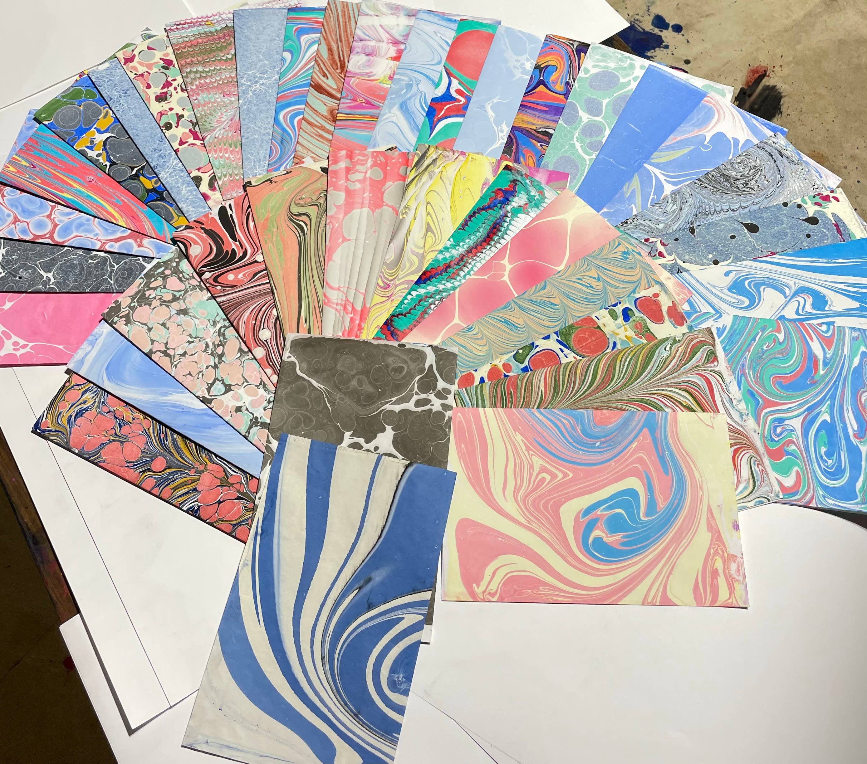 Marbling Art LLC – wholesale Origami/Kirigami-papper – Handmarmorerat papper – set om 5 ark i kopieringspappersstorlek1