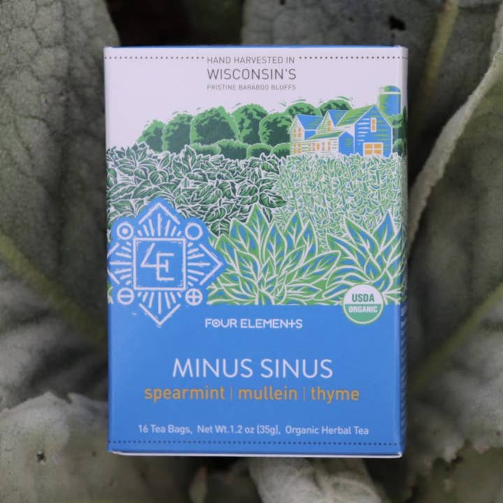 Minus Sinus Tea - 16 sachets pour la vente par Four Elements Organic Herbals
