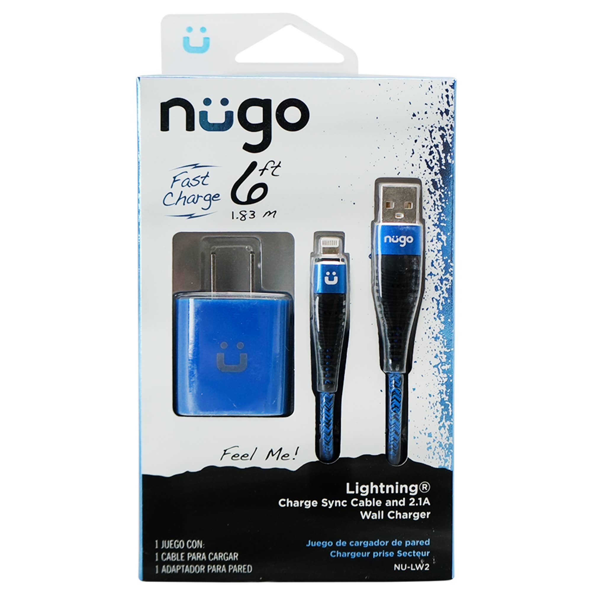 iTech361 - Wholesale Draagbare oplader - 2,1A dubbele wandlader met Lightning® snel opladen en 1,83 m kabel1