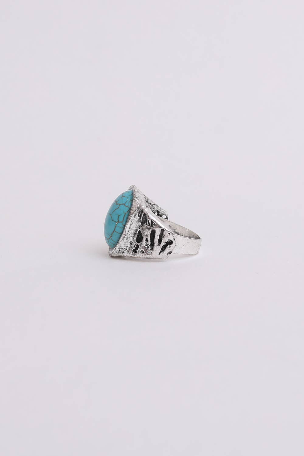 Leto Accessories - Vente Solitaire - Bague turquoise ajustable taille ovale bohème4