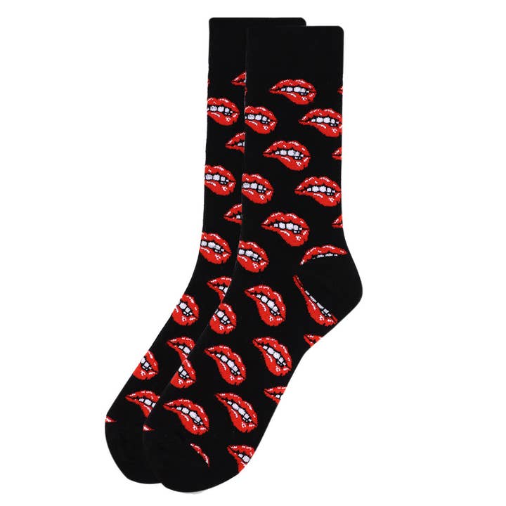Men's Sexy Lip Bite Novelty Socks NVS1765 for wholesale by Selini New York