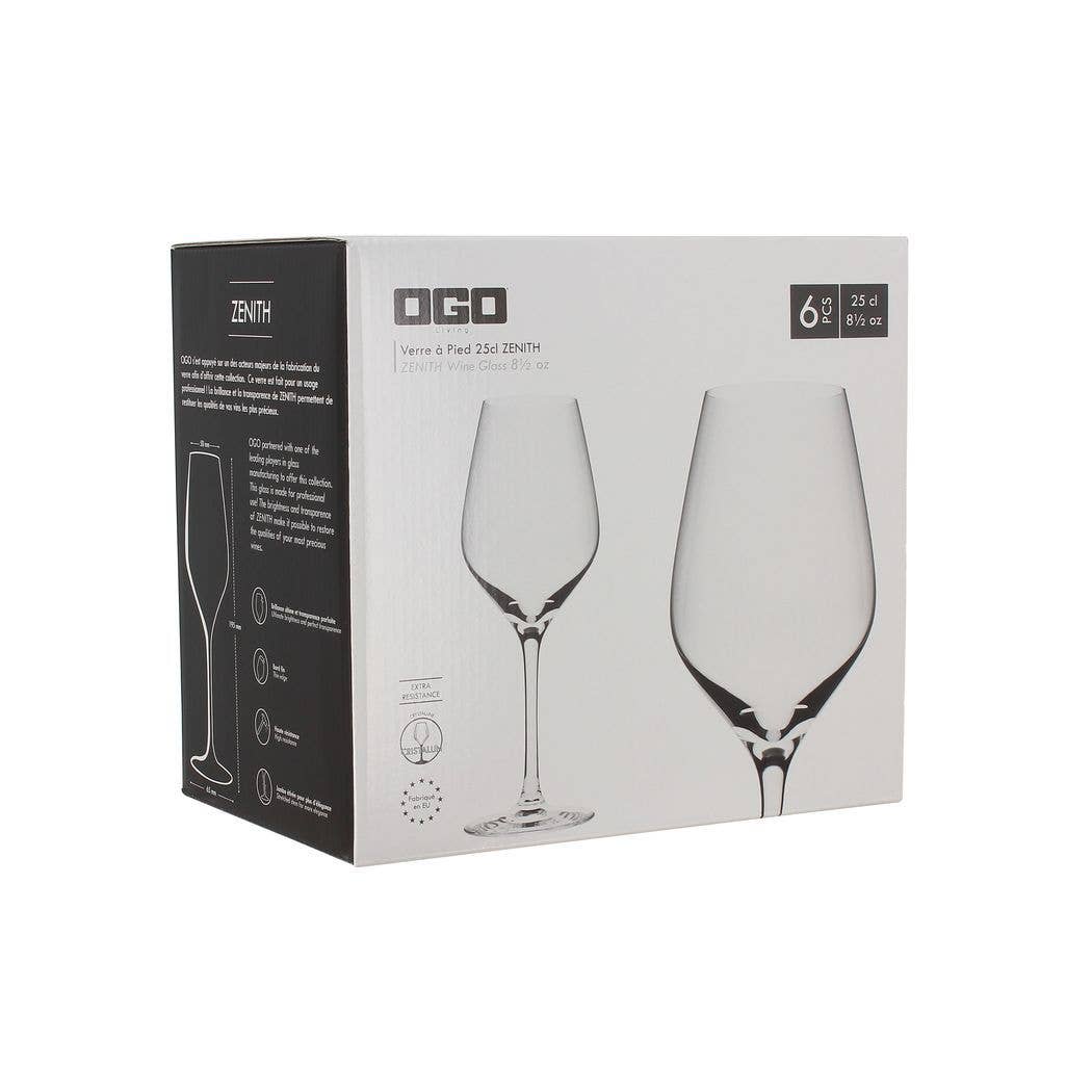Ogo living - Wholesale Wine Glass - Box of 6 Zenith crystal wine glass 25 cl8