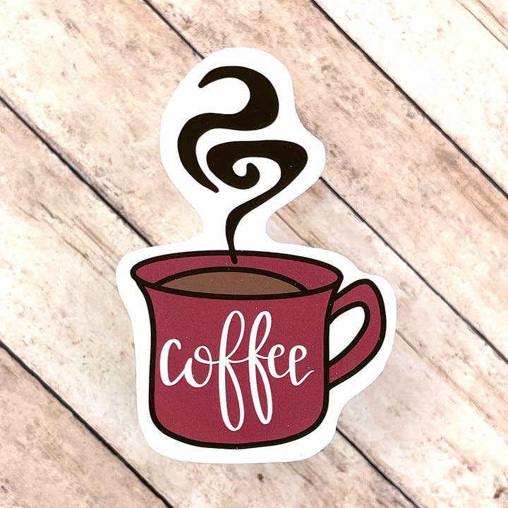 Adesivo Impermeável com Tema de Café para Canecas e Computadores Portáteis por atacado de Living Vertical Shop