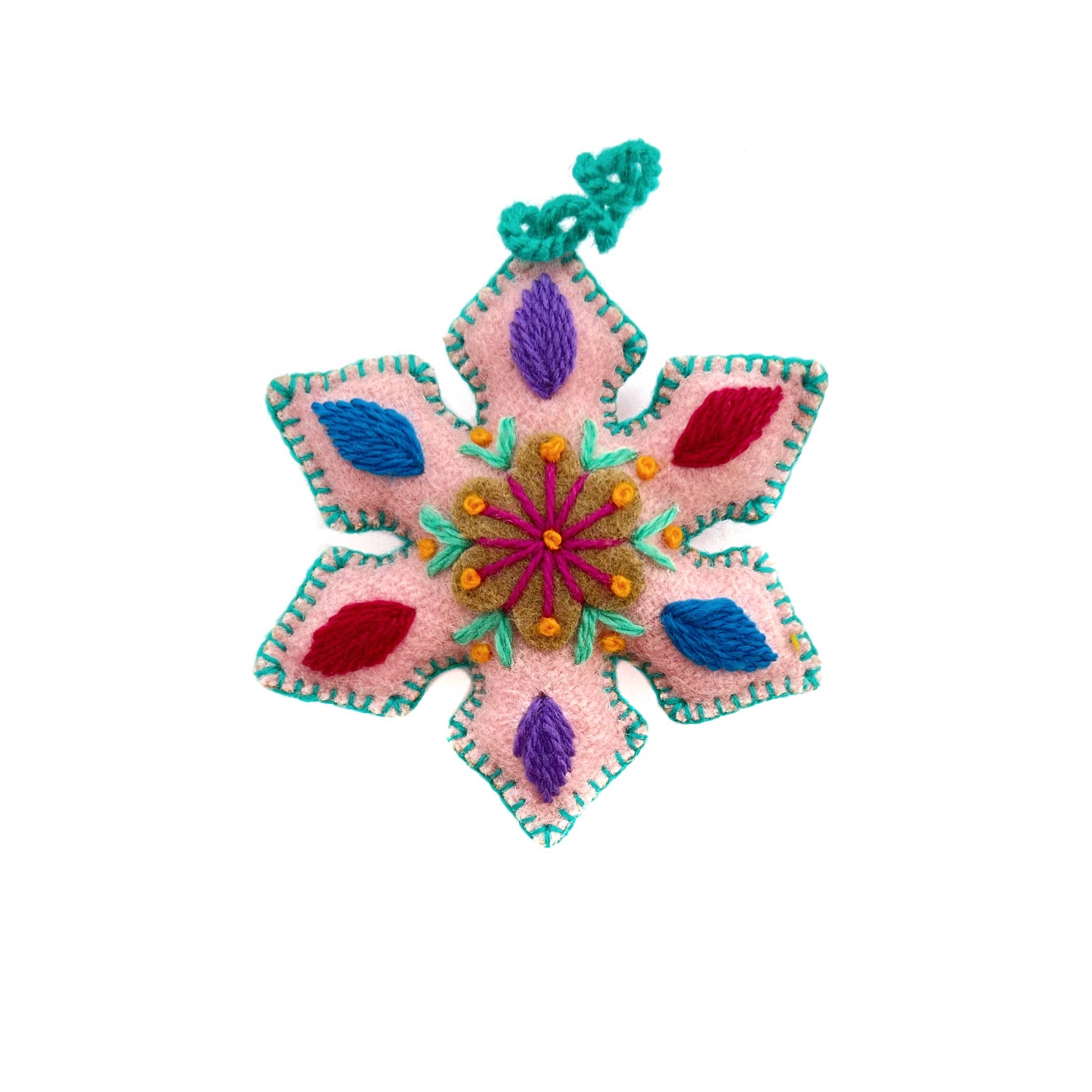 Ornaments 4 Orphans - Wholesale Ornament - Colorful Snowflake Embroidered Christmas Ornament, Various Colors10