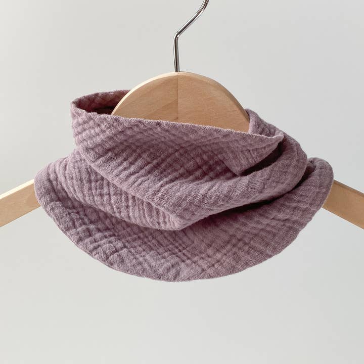 Charley Charles - Wholesale Bib - Baby - DUSTY PURPLE Lightweight Cotton Gauze Baby Scarf Bib0