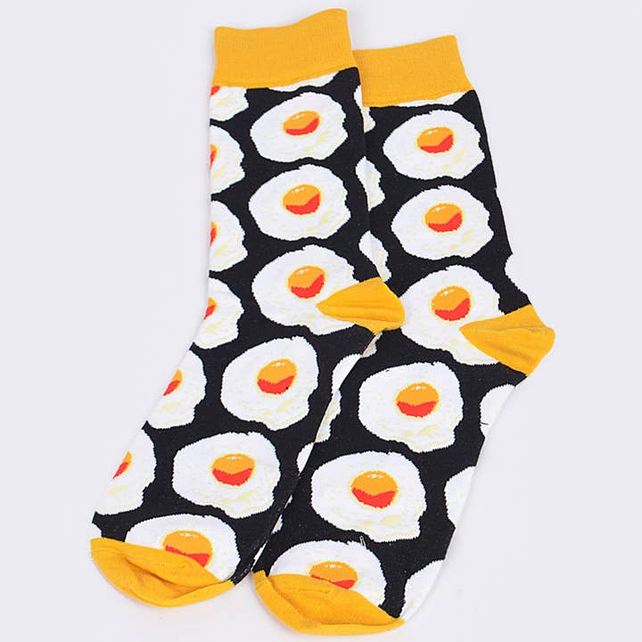 Black Fried Egg Socks for wholesale on Faire1