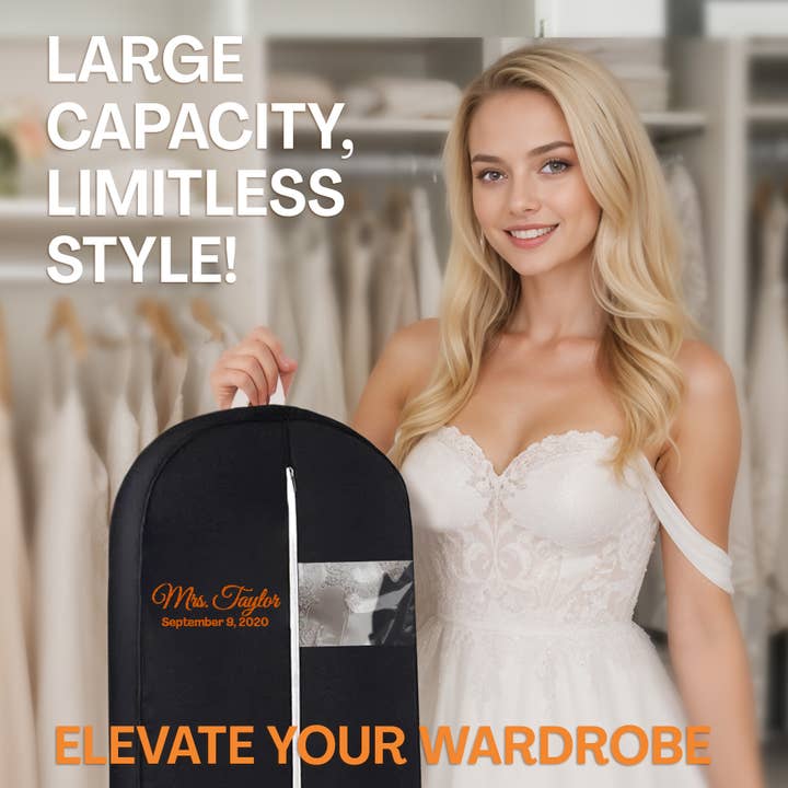 Gradzo – wholesale Garment bag – unisex – Personalized Garment Hanger for Wedding Dresses & Tuxedos3