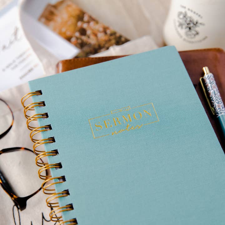 The Daily Grace Co - Wholesale Journal/Diary - Sermon Notes Journal | Teal (Spiral)1