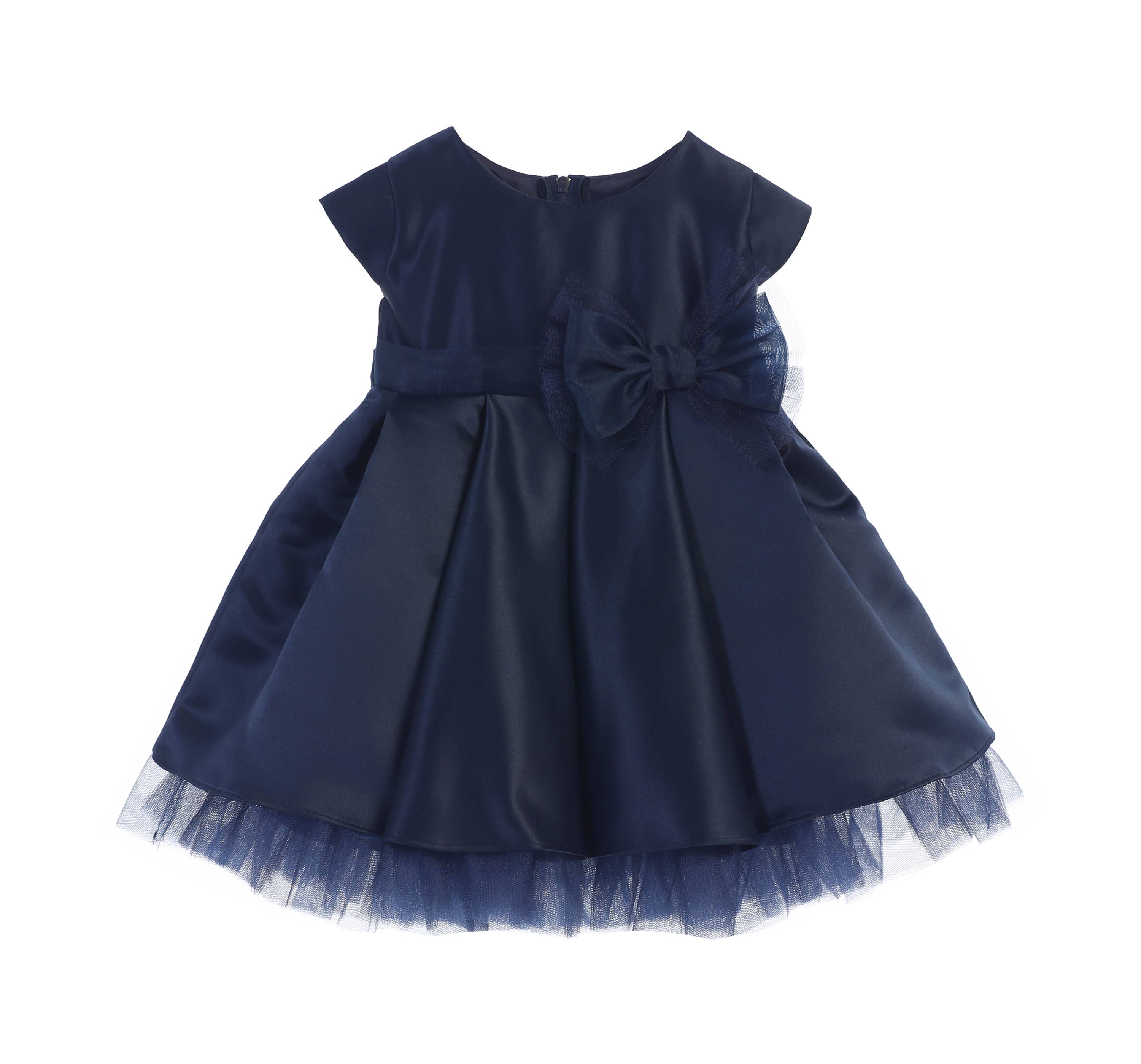 Sweet Kids, Inc. - Wholesale Dress - Kids - SK711 - pleated satin & peek a boo tulle dress with bow3
