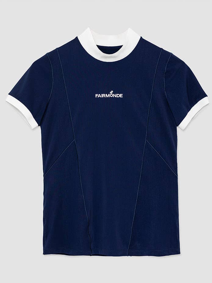 Mock Neck T-shirt - Aqua Marine för wholesale av Fairmonde Golf