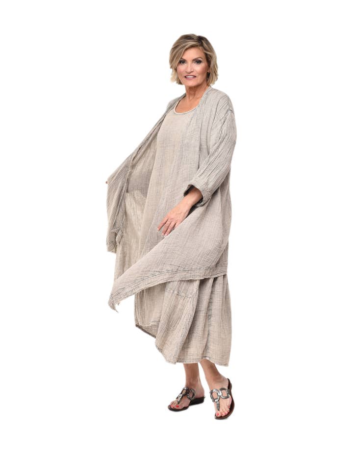 Tulip Clothing - Wholesale Cardigan - Dames - VCG517 Cheyenne Vest in Olifant*1