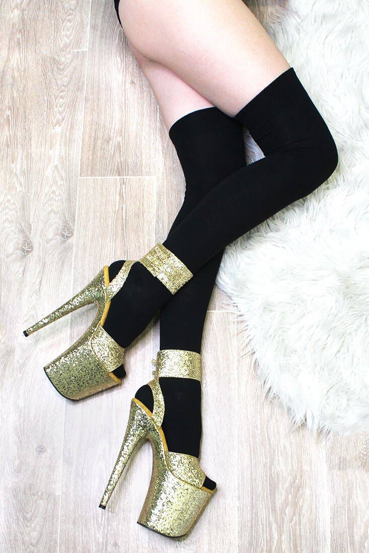 Lunalae - Wholesale Socks - Women's - Black Thigh High Sock1