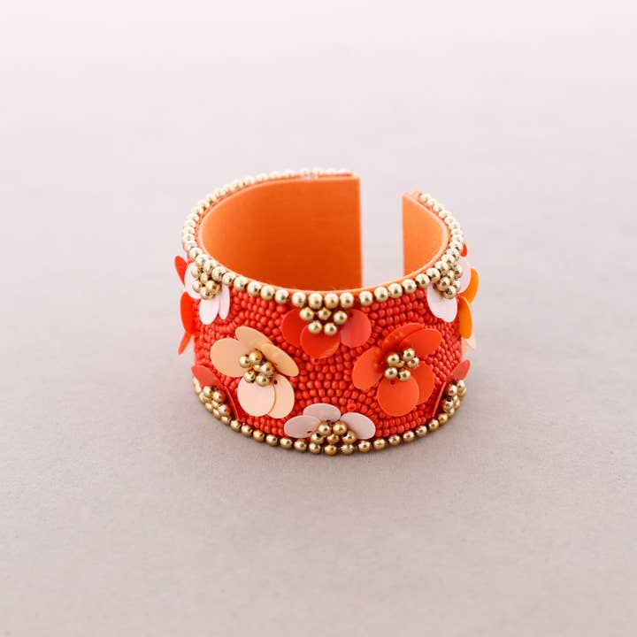 La Cuerda De Sol - Venta al por mayor Bisutería - Pulsera Etnica Ajustable Flores Lentejuelas Abalorios
