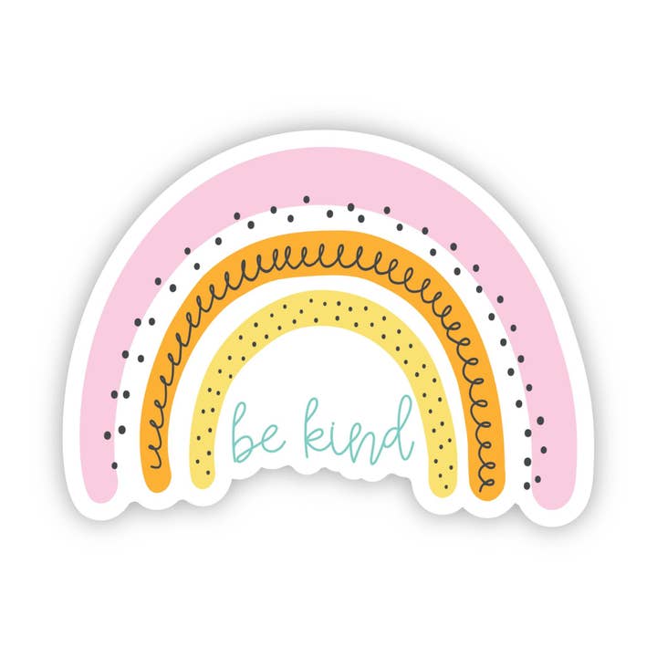 Be Kind Rainbow Sticker for wholesale by A Touch of Whimsy Designs