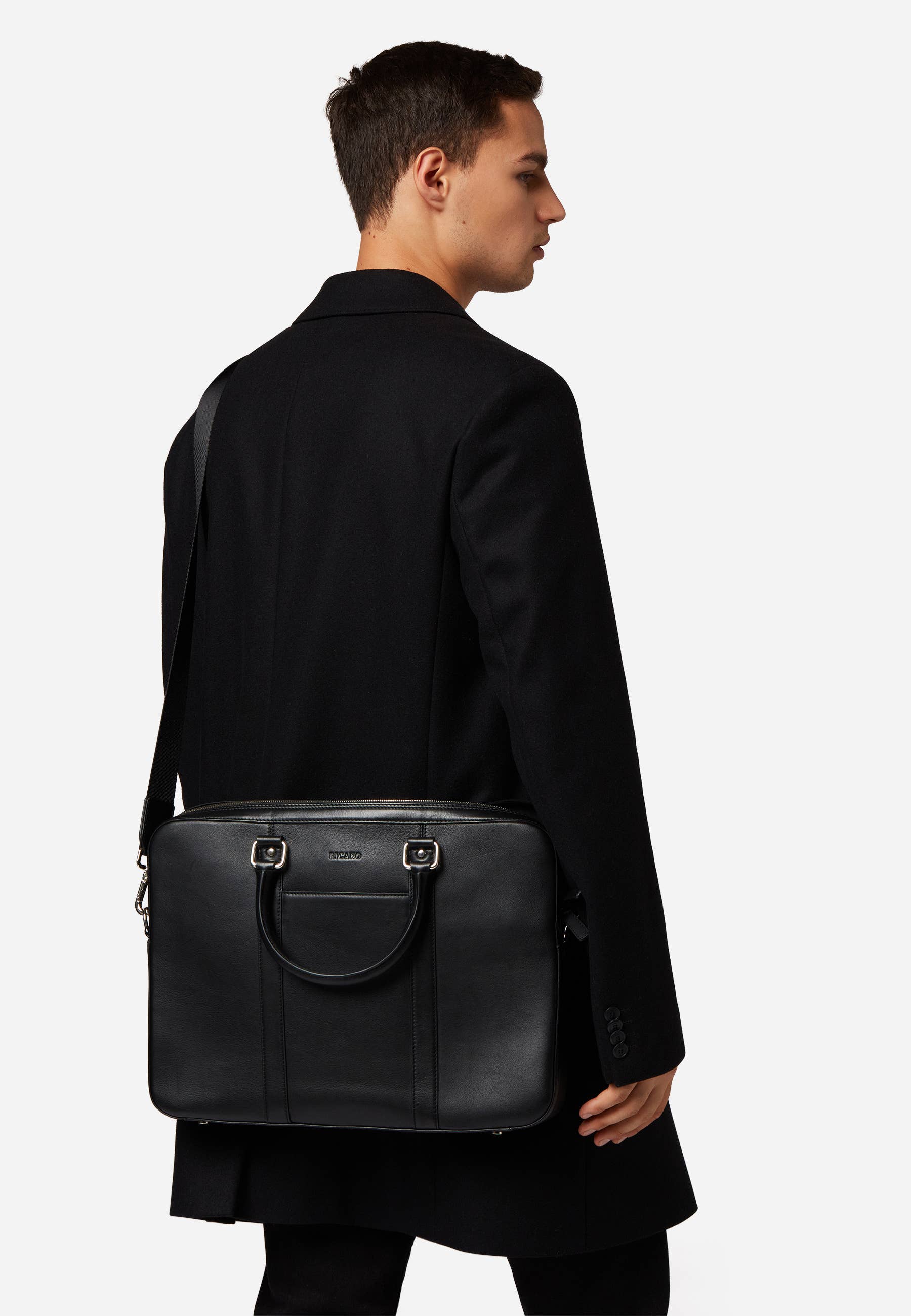 black Classic men's leather bag/Henrik for wholesale on Faire5