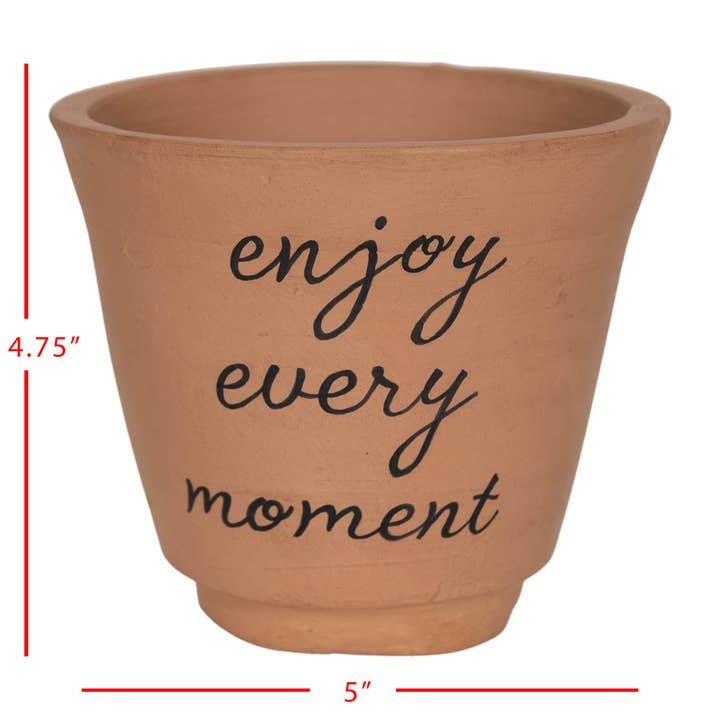 Foreside Home & Garden - Wholesale Plant Pot - SALE - Enjoy Every Moment Gift Terracotta Planter Pot