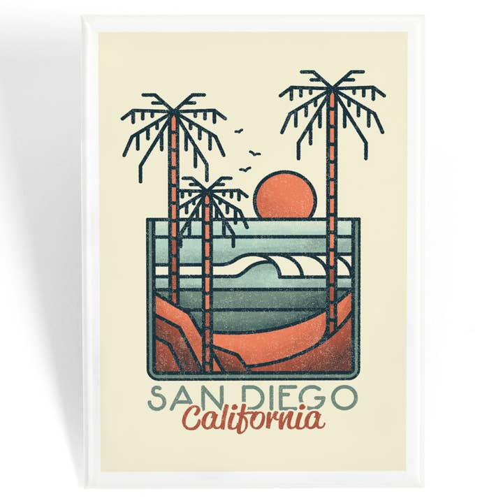 MAGNET San Diego, California, palmeras para venta al por mayor de Lantern Press