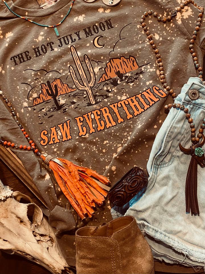 Hot July Moon - Country Distressed Western Style Tshirt for wholesale by Southern Fashion