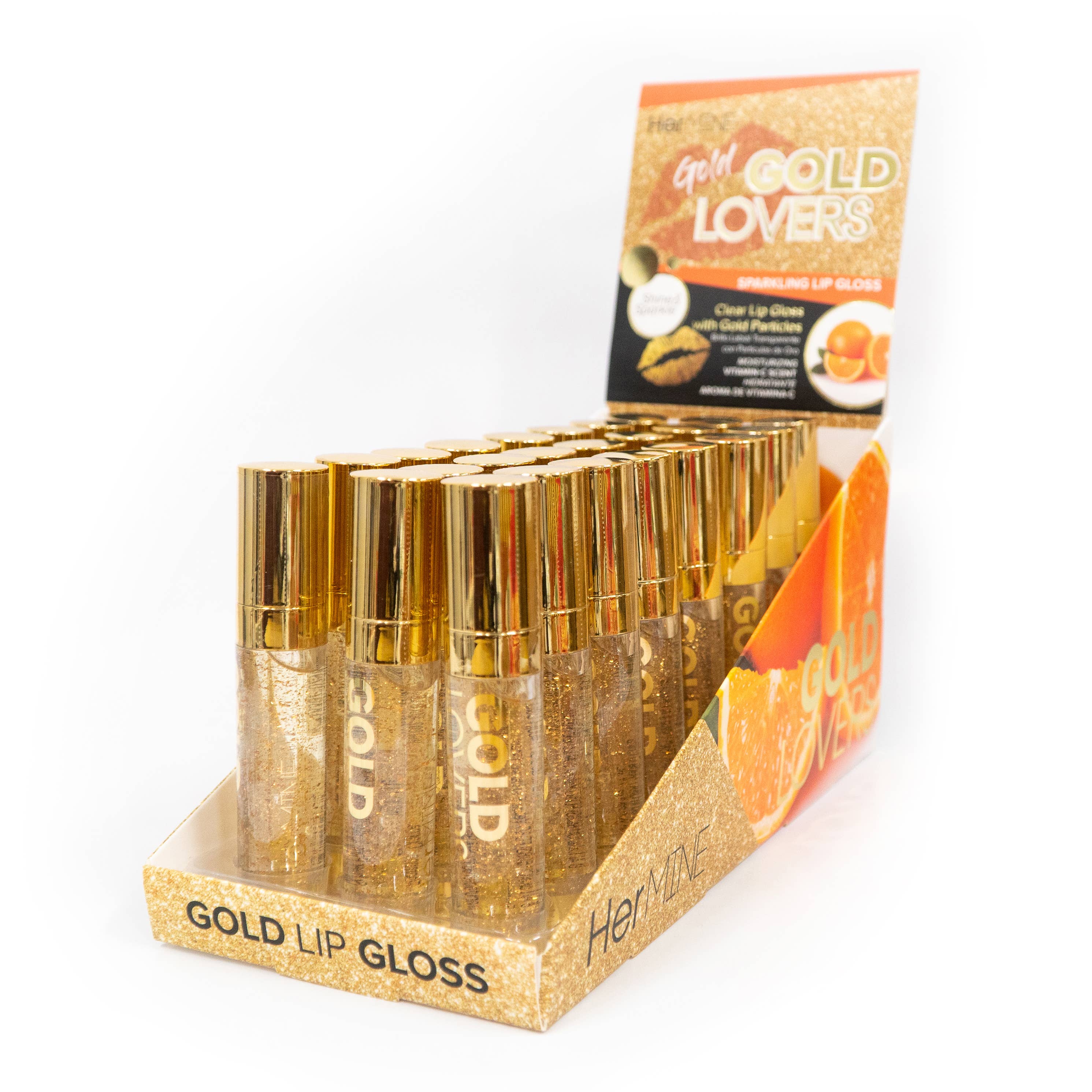 SM Beauty LLC - Wholesale Lip Gloss - Hermine Gold Lovers Sparkling Clear Lip Gloss2